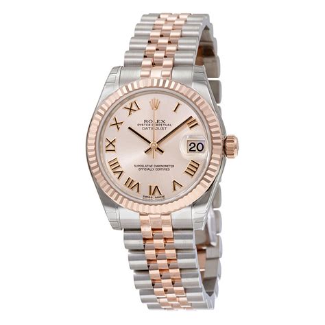 rolex pink gold ladies datejust